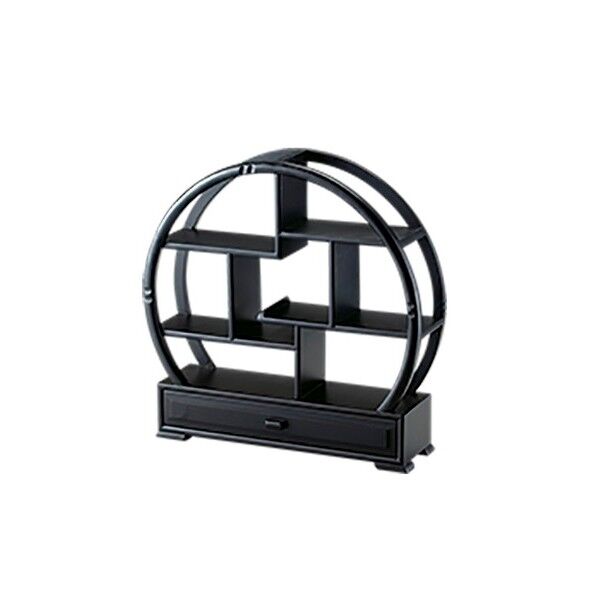 丸型茶壷飾棚 引出し付 外寸縦×横×高さmm:φ400×100×H400 X07J004-1 1点