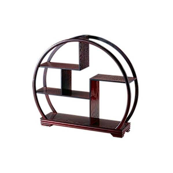 丸型茶壷飾棚 外寸縦×横×高さmm:φ550×130×H490 X07J001 1点