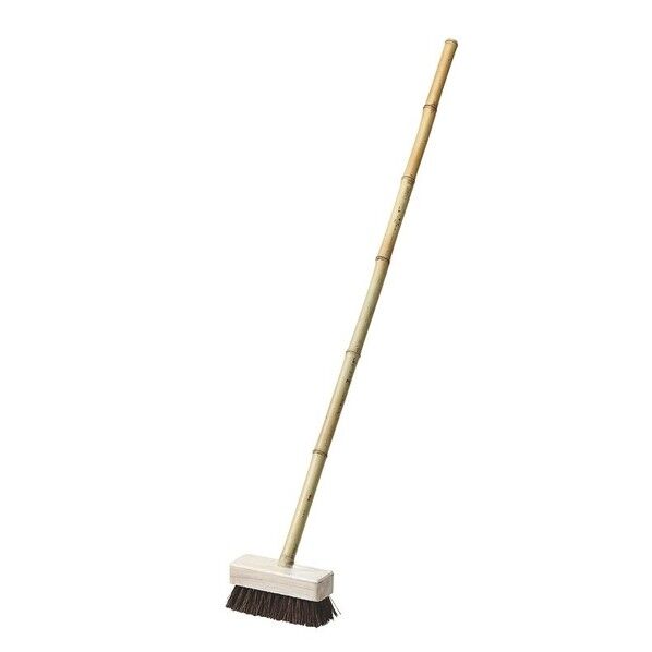 竹柄デッキブラシ シダ 外寸幅×全長mm:180×1150 381017 1点