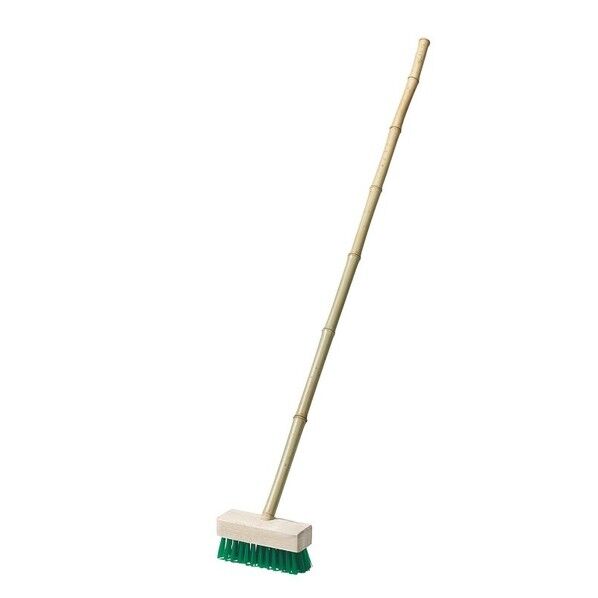 竹柄デッキブラシ ナイロン 外寸幅×全長mm:180×1150 381016 1点