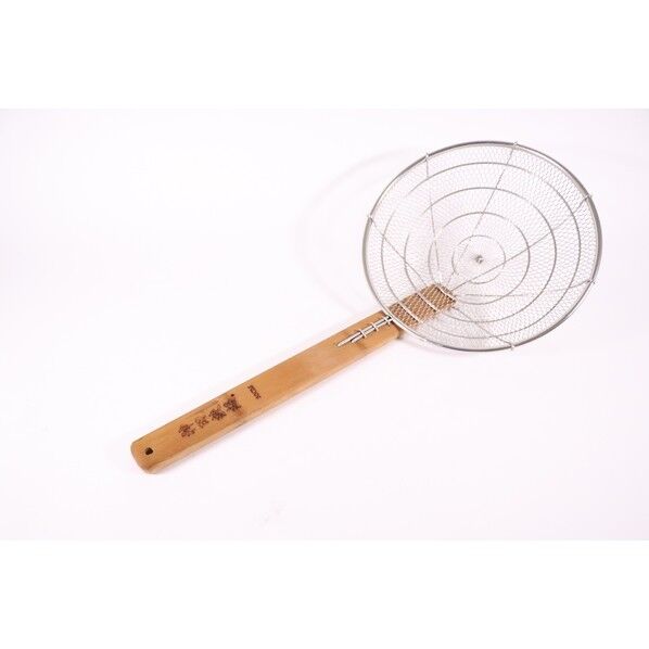 神田鉄鍋 炭化竹柄 手編みそば揚げ 極細目30cm 041289