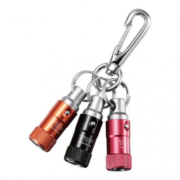 TOP 携帯用ワンタッチ式ビットホルダー3色セット 包装寸法(mm)高さ120x幅40 レッド・ブラック・オレンジ EWB-RBKORN 1セット