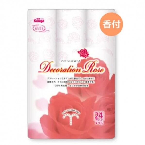 デコレーションローズ･ピンク 25m 24ロール×4パック ダブル