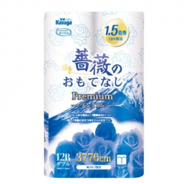 薔薇のおもてなしプレミアム 1.5倍巻き ブレンド 12ロール×8パック ダブル ブルー 8パック