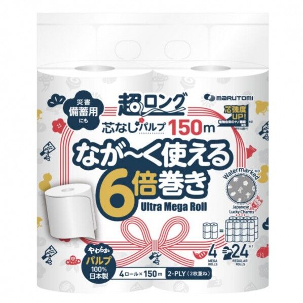 marutomi 超ロングパルプ6倍巻き ダブル 4ロール×4パック - 4パック