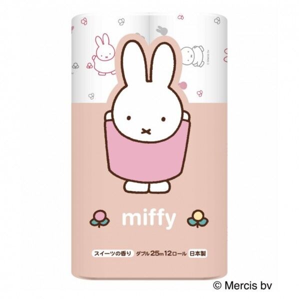 ミッフィートイレットペーパー ダブル 再生紙 12ロール×8パック