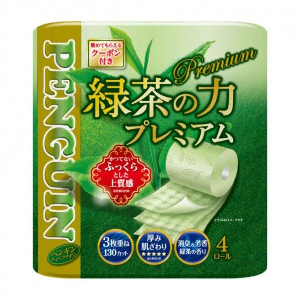 ペンギン 緑茶の力 プレミアム 8ロール×8パック トリプル