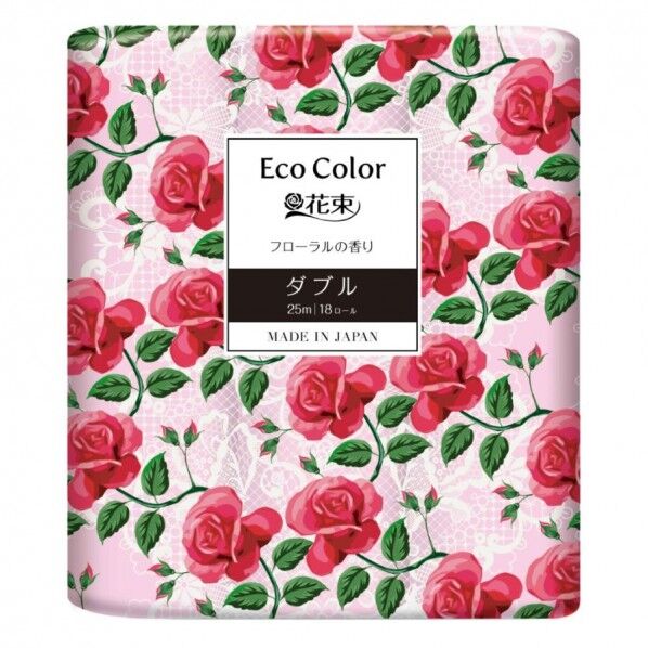 エコカラー花束ピンク 18ロール×6パック ダブル