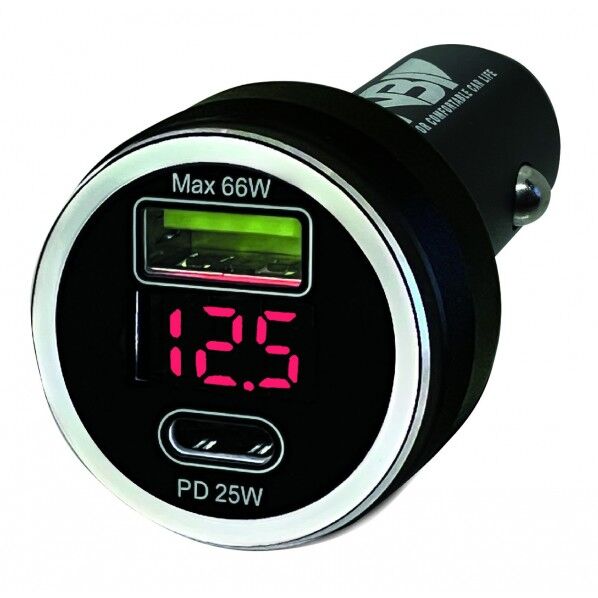 激速充電 USBソケットA+C 電圧監視モニター付き