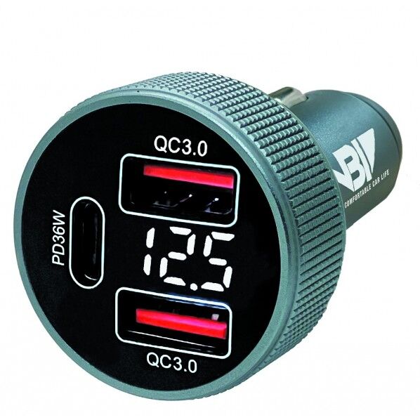 激速充電 USBソケットA+A+C 電圧監視モニター付き