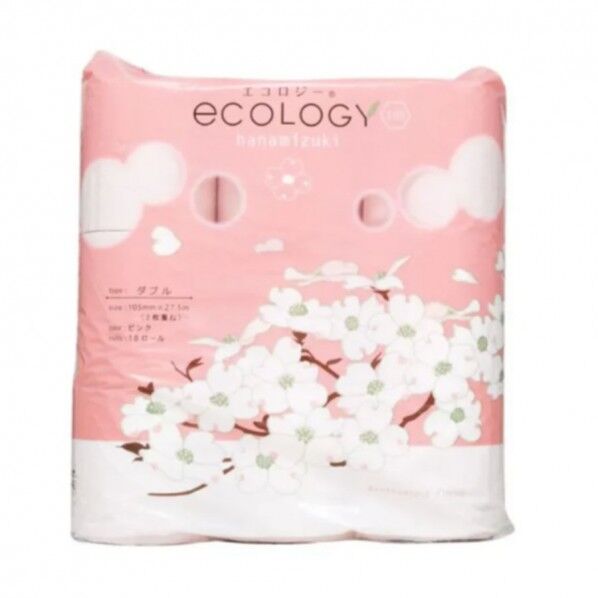 トイレットペーパー エコロジー105ピンク 25m 18ロール×6パック ダブル