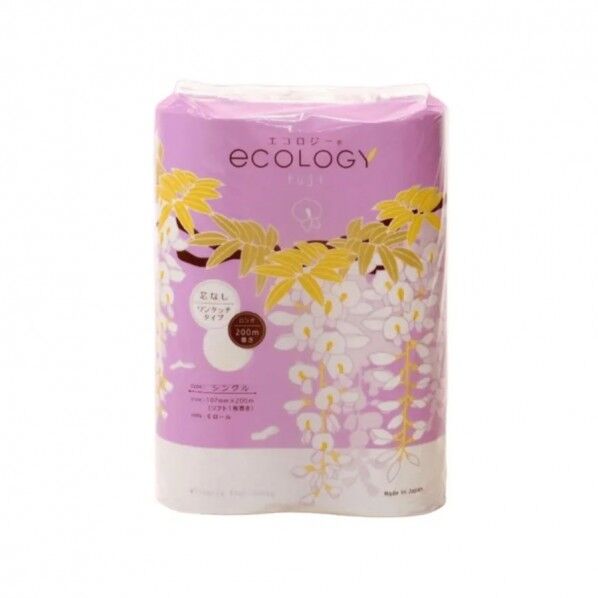 トイレットペーパー エコロジー芯無し 200m 6ロール×8パック シングル