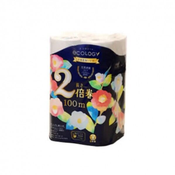 トイレットペーパー エコロジー2倍巻プレミアム 100m 12ロール×8パック シングル