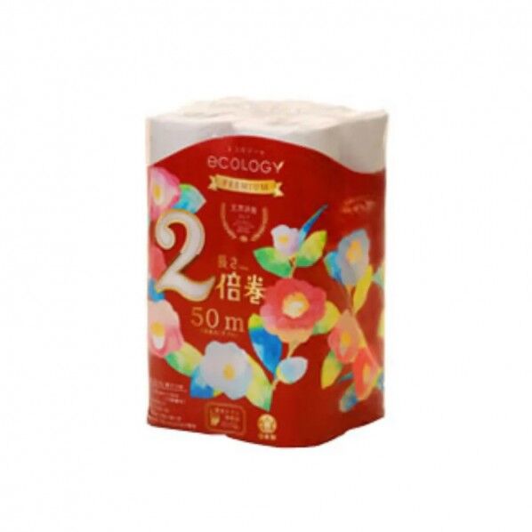 トイレットペーパー エコロジー2倍巻プレミアム 50m 12ロール×8パック ダブル