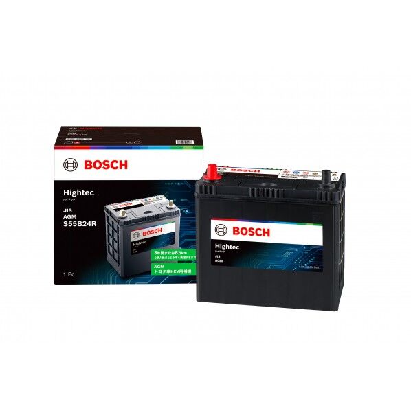 ボッシュ AGM バッテリー Hightec (mm 長さX幅X高さ_x000D_ 236X126X224 HT-S55B24R 1個