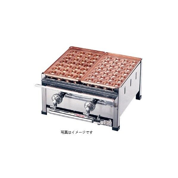 銅たこ焼台 2連セット LP B(18穴x2枚) 390×355×H220 1点