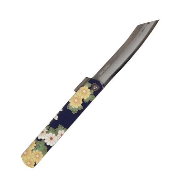 肥後ナイフ 牛革貼 菊特大ステン割込み8A 桐箱入 1個