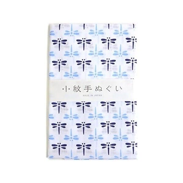 宮本 ミヤモト 小紋手ぬぐい 青とんぼ 手芸・ハンドメイド用品 33cmx90cm 青 MYM33042 1点