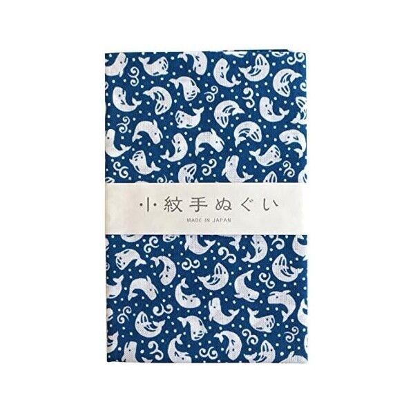 小紋手ぬぐい くじら 手芸・ハンドメイド用品