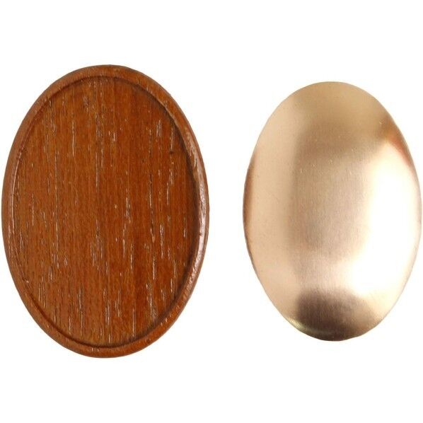 日本紐釦貿易 木製ブローチ台 銅板･ピン付 楕円