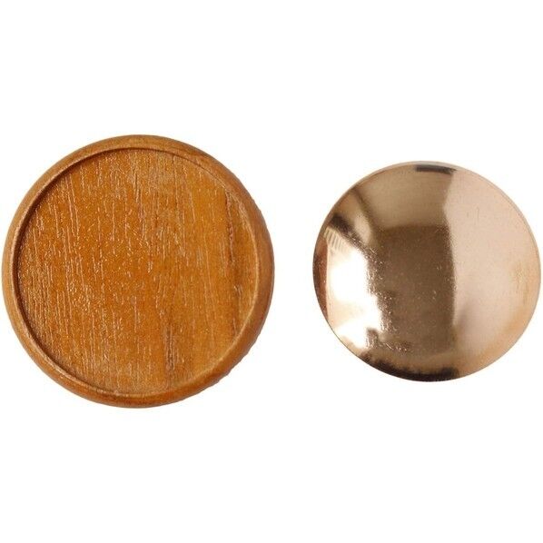 日本紐釦貿易 木製ブローチ台 銅板･ピン付 丸