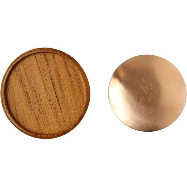 日本紐釦貿易 木製ブローチ台 銅板・ピン付 丸