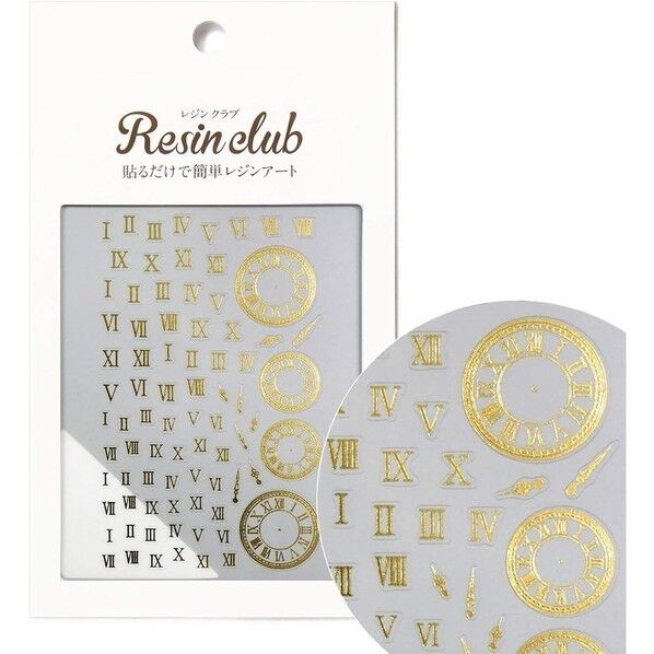 【レジンクラブ】ローマ数字 ゴールド UVレジン用シールパーツ