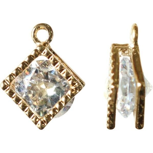 日本紐釦貿易 ジュエリークリップチャーム ダイヤ型