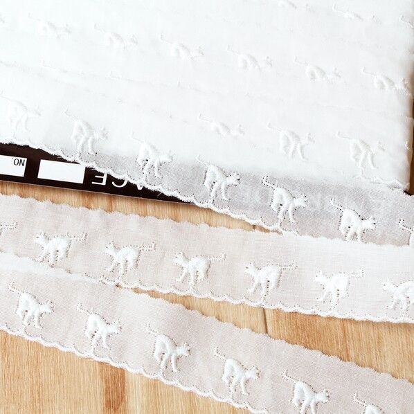 一井商店 ねこ柄綿レース