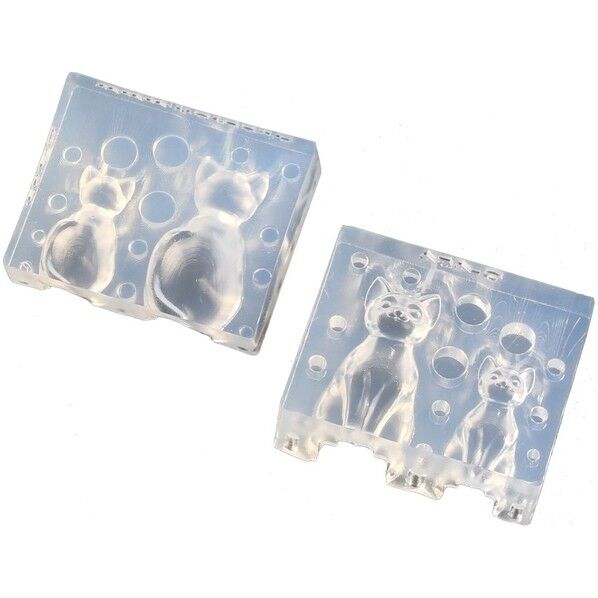 亀島商店 アニマル レジンクラフト用 ソフトモールド 猫Cタイプ M・Sサイズ