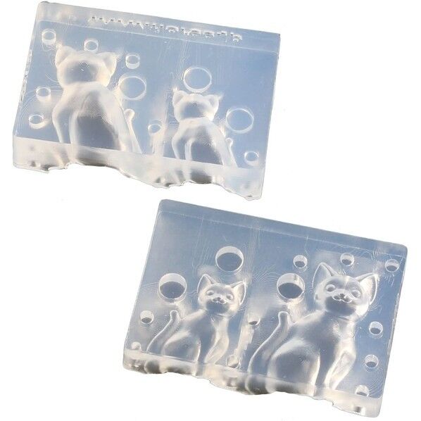 亀島商店 アニマル レジンクラフト用 ソフトモールド 猫Bタイプ M・Sサイズ