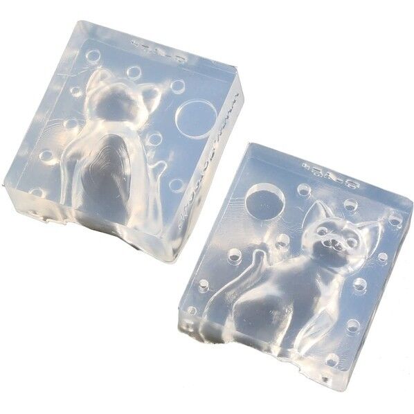 亀島商店 アニマル レジンクラフト用 ソフトモールド 猫Bタイプ Lサイズ