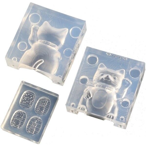 亀島商店 アニマル レジンクラフト用 ソフトモールド 小判付き招き猫