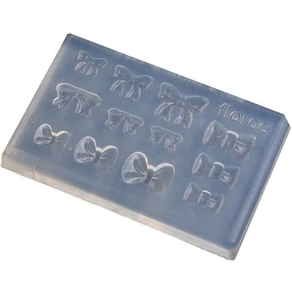 亀島商店 ラブリー レジンクラフト用 ソフトモールド リボン4タイプ Sサイズ