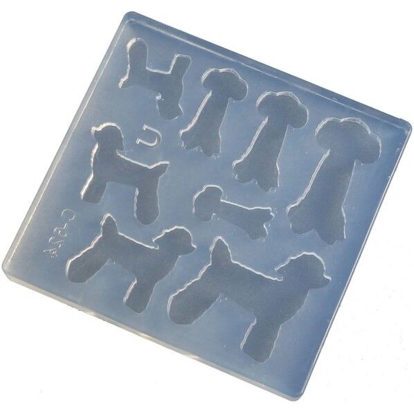 亀島商店 アニマル レジンクラフト用 ソフトモールド トイプードルシルエット 取り付けリング付き