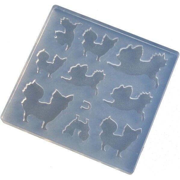 亀島商店 アニマル レジンクラフト用 ソフトモールド チワワシルエット 取り付けリング付き