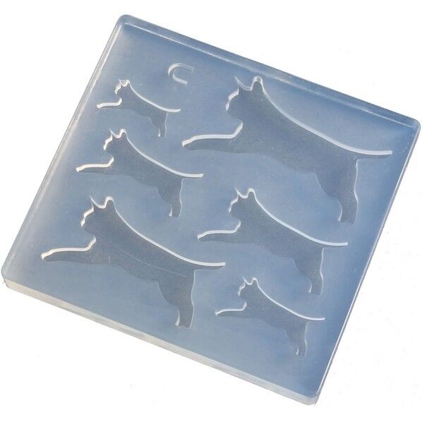 亀島商店 アニマル レジンクラフト用 ソフトモールド ネコ Eシルエット 取り付けリング付き