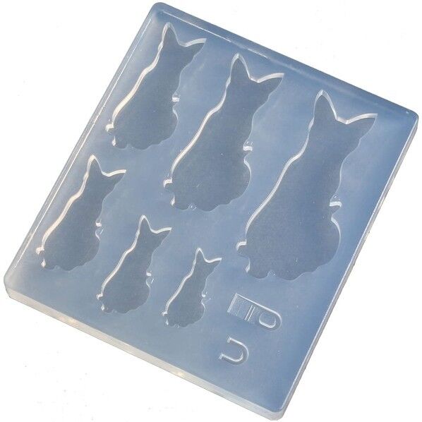 亀島商店 アニマル レジンクラフト用 ソフトモールド ネコ Dシルエット 取り付けリング付き