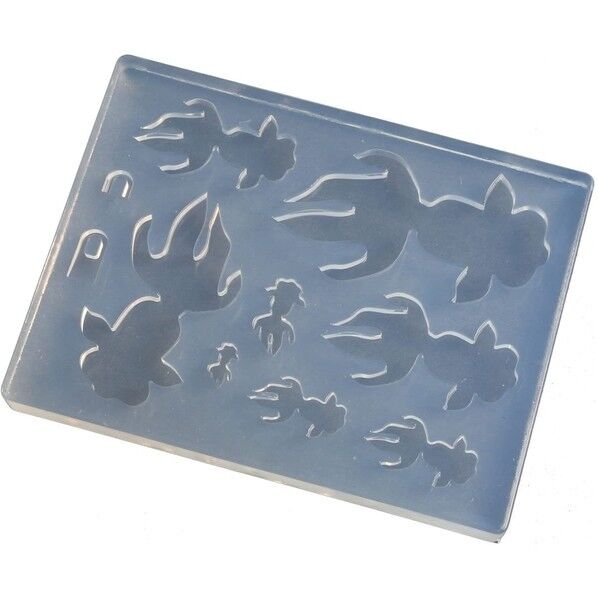 亀島商店 アニマル レジンクラフト用 ソフトモールド 金魚Cシルエット 取り付けリング付き