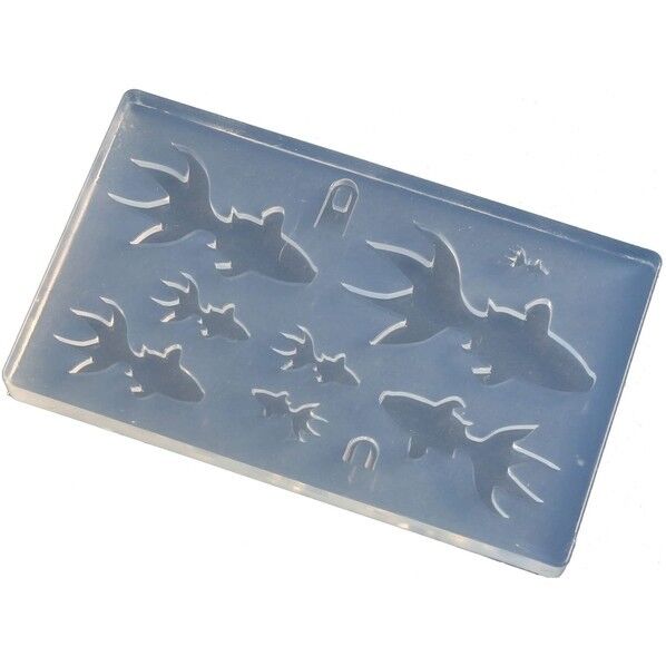 亀島商店 アニマル レジンクラフト用 ソフトモールド 金魚Bシルエット 取り付けリング付き