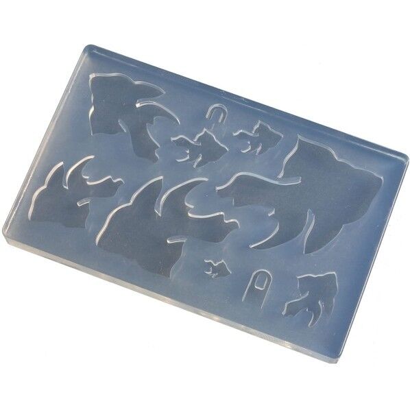 亀島商店 アニマル レジンクラフト用 ソフトモールド 金魚Aシルエット 取り付けリング付き