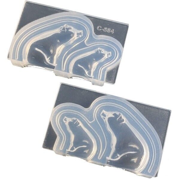 亀島商店 アニマル レジンクラフト用 ソフトモールド おすわりブタ立体型