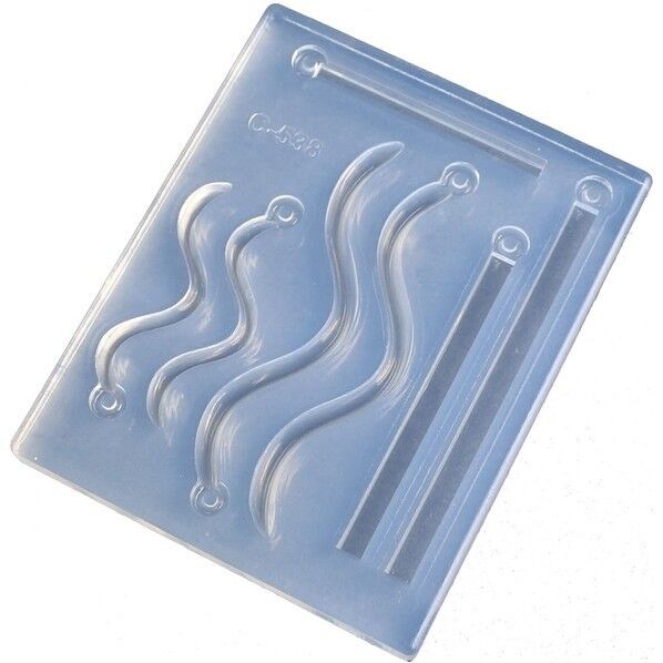 亀島商店 スティック レジンクラフト用 ソフトモールド 角ライン&ウエーブ