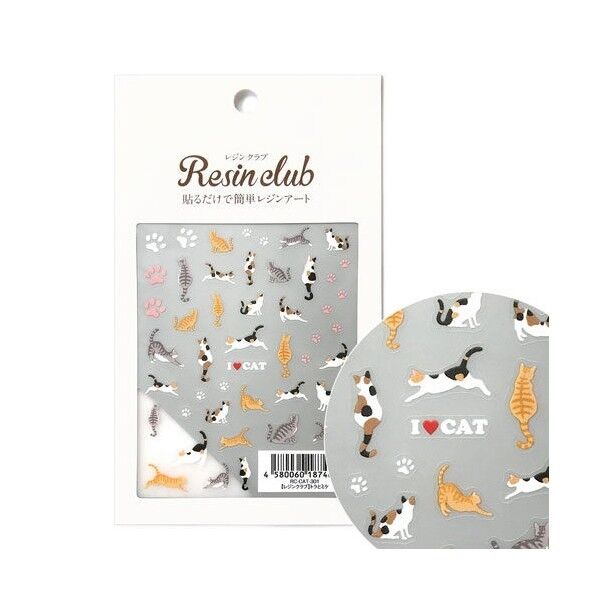 レジンクラブ トラとミケ 【両面】 UVレジン用シールパーツ