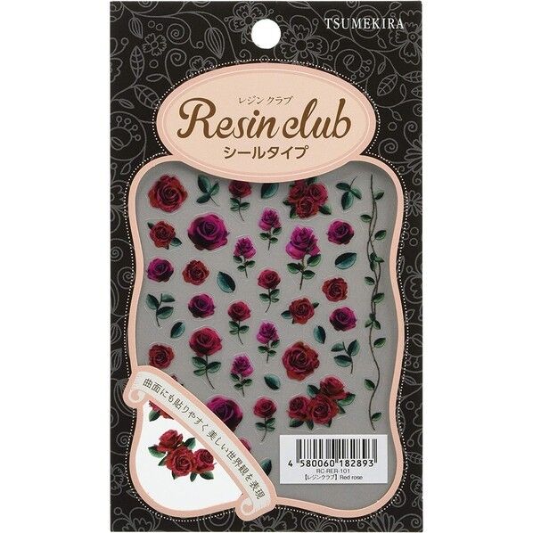 【レジンクラブ】 Red rose 【両面】 UVレジン用シールパーツ