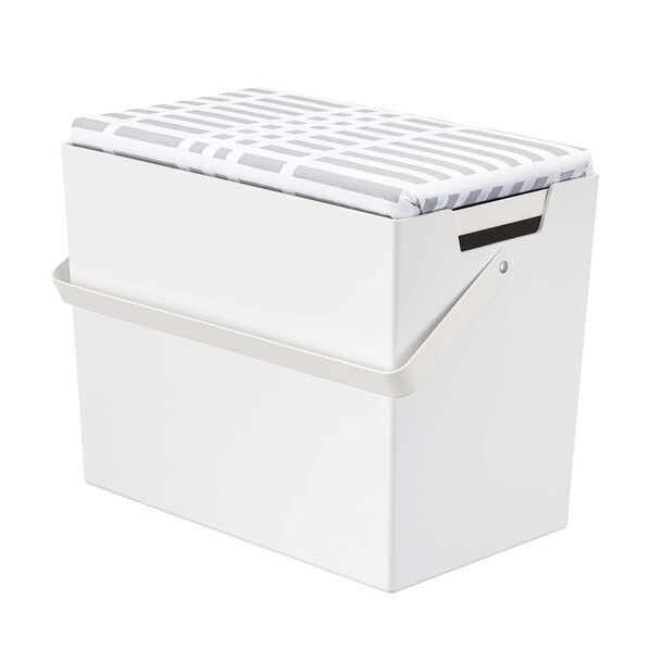 北欧暮らしの定番 アイロン掛けできる蓋付きアイロン収納ケース チェック グレー 5459 1点