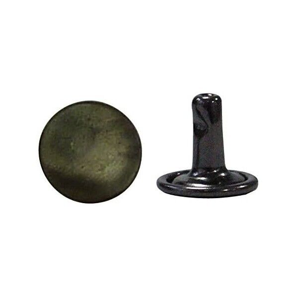 両面カシメ 中 足長タイプ 8mm×9mm 50個 ブラックニッケル