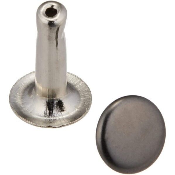 片面カシメ 小 足長タイプ 6×10mm 50個 黒ニッケル