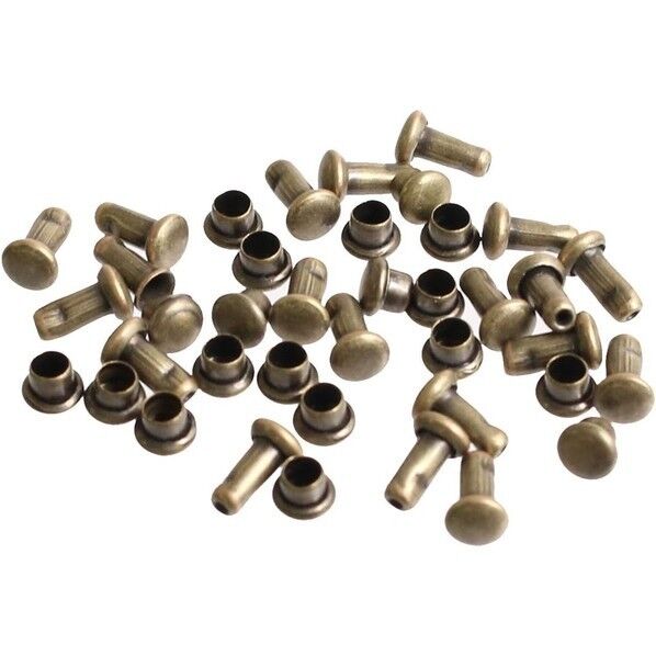 両面カシメ ミニ3.5mm×6mm 20個 アンティークゴールド