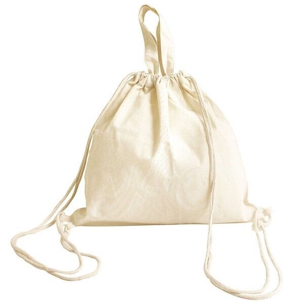 厚手コットン・ハンドル付リュック 生成 38×37cm 入